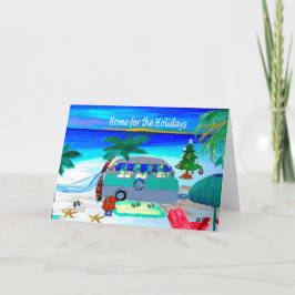 Cartes Pour Fêtes Annuelles Camper Christmas cards by the beach