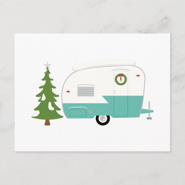 Cartes Pour Fêtes Annuelles Camper de Noël (Devant)