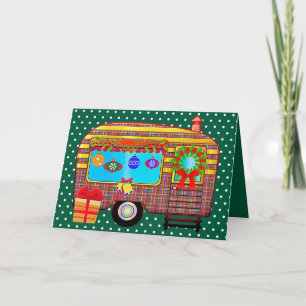 Cartes Pour Fêtes Annuelles Camper rétro gai et festif