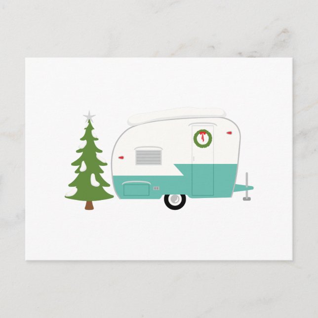 Cartes Pour Fêtes Annuelles Campeur de Noël (Devant)