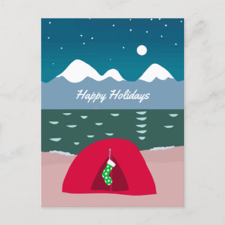 Cartes Pour Fêtes Annuelles Camping Red Tent à Noël