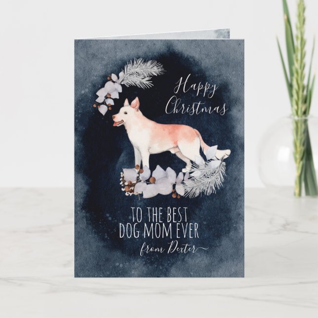 Cartes Pour Fêtes Annuelles Canaan Chien customisé maman Noël (Devant)