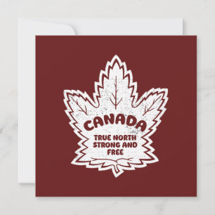 Cartes Pour Fêtes Annuelles Canada Feuille D'Érable Véritable Nord Fort Et Lib