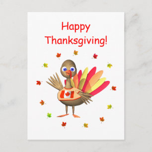 Cartes Pour Fêtes Annuelles Canadian Thanksgiving Baby Turkey