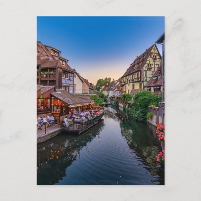 Cartes Pour Fêtes Annuelles Canal d'eau Fleur Alsace France (Devant)