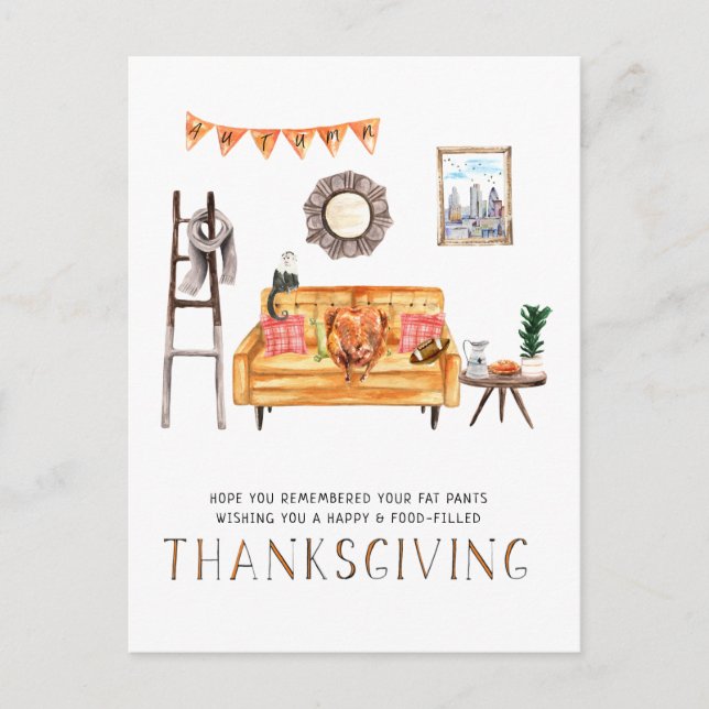 Cartes Pour Fêtes Annuelles Canapé orange | Agréable Thanksgiving (Devant)