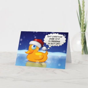 Cartes Pour Fêtes Annuelles Canard de congélation de Père Noël
