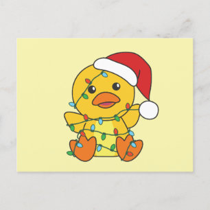 Cartes Pour Fêtes Annuelles Canard Noël Animaux d'hiver Canard de vacances