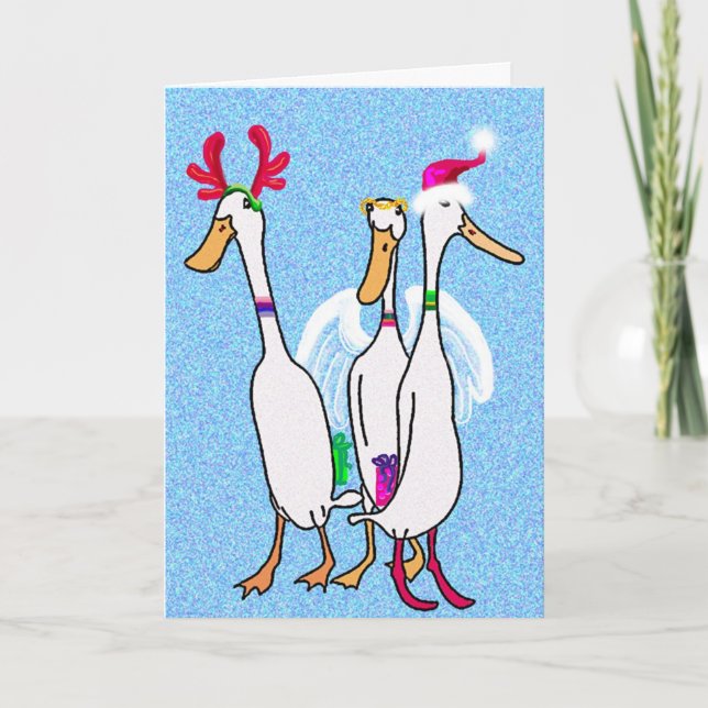 Cartes Pour Fêtes Annuelles canards de Noël (Devant)