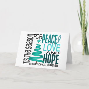 Cartes Pour Fêtes Annuelles Cancer ovarien de vacances de Noël d'espoir