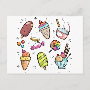 Cartes Pour Fêtes Annuelles Candy and ice Cream