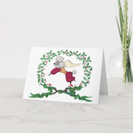 Cartes Pour Fêtes Annuelles Caniche écorçant pour la JOIE !