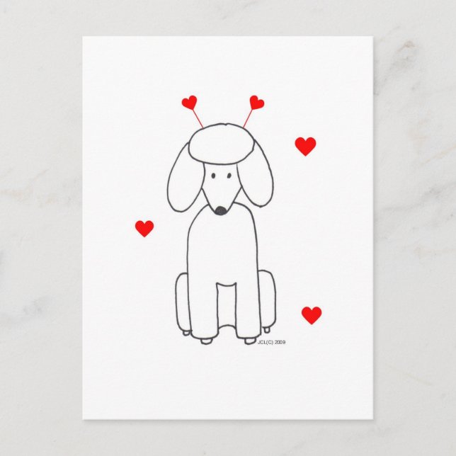 Cartes Pour Fêtes Annuelles Caniche Valentine Oars (Devant)