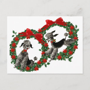 Cartes Pour Fêtes Annuelles Canicules de Noël rétro en couronnes