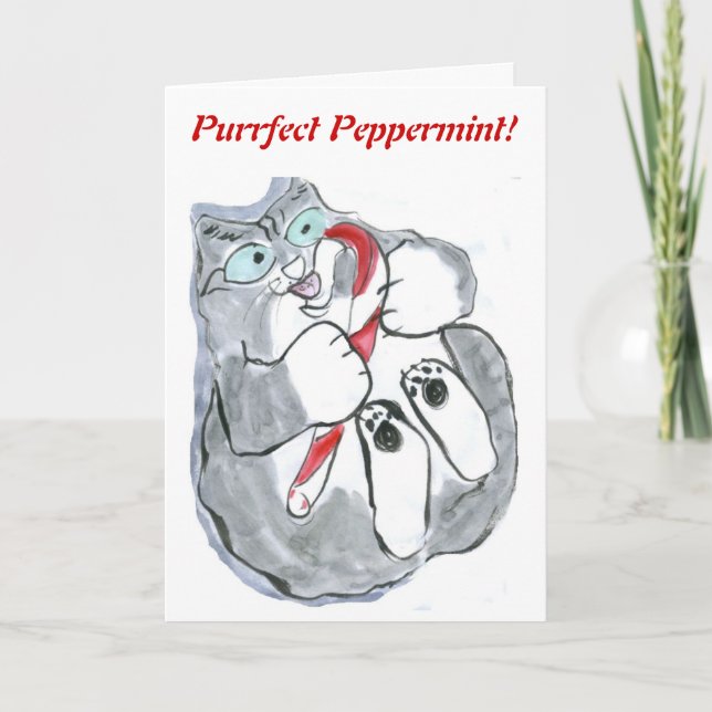 Cartes Pour Fêtes Annuelles Canne à sucre.... Menthe poivrée, Yum ! (Devant)