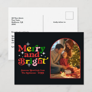 Cartes Pour Fêtes Annuelles Canne à sucre Pop Joyeux et Lumineux Noël Rétro
