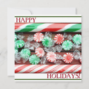 Cartes Pour Fêtes Annuelles Canneberges festives de Noël et bonbons durs