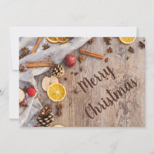 Cartes Pour Fêtes Annuelles Cannelle en bois rustique épices cuisine de Noël