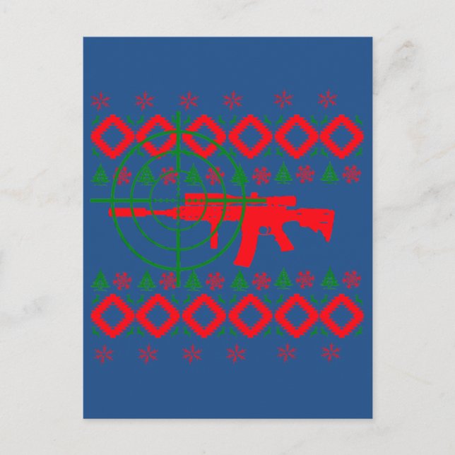 Cartes Pour Fêtes Annuelles canon de Noël moche (Devant)