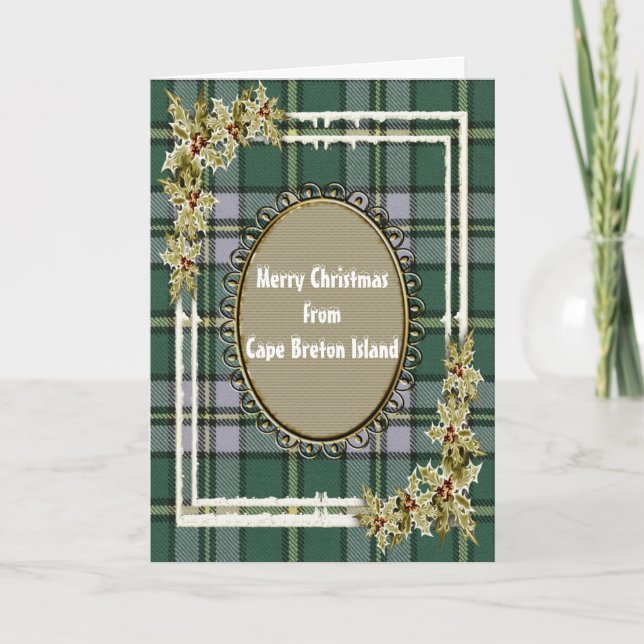 Cartes Pour Fêtes Annuelles Cap-Breton Province originale du Canada Tartan (Devant)