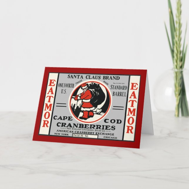 Cartes Pour Fêtes Annuelles Cape Cod Cranberry Santa (Devant)