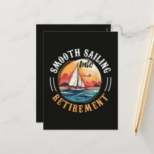 Cartes Pour Fêtes Annuelles Capitaine navigation tranquille en retraite