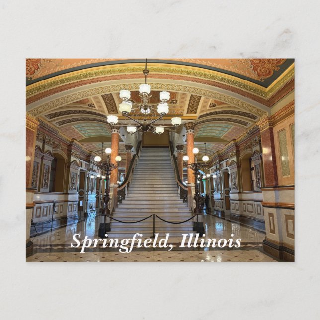 Cartes Pour Fêtes Annuelles Capitole de l'État de l'Illinois à Springfield (Devant)