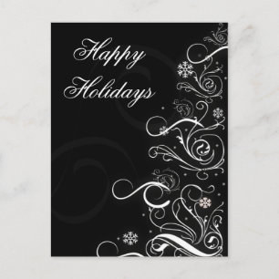Cartes Pour Fêtes Annuelles Caporal Arbre de Noël noir et blanc