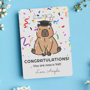 Cartes Pour Fêtes Annuelles Capybara Félicitations Diplôme Vétérinaire