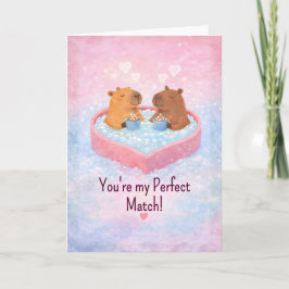 Cartes Pour Fêtes Annuelles Capybara Hot-Tub Love cute Valentine