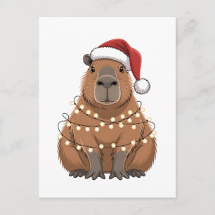 Cartes Pour Fêtes Annuelles Capybara Noël Correspondant Drôle de Père Noël