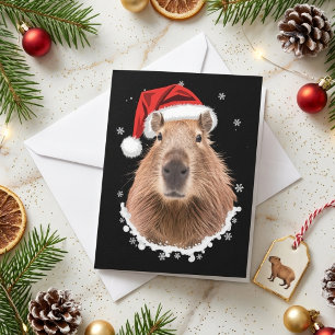 Cartes Pour Fêtes Annuelles Capybara Noël drôle 