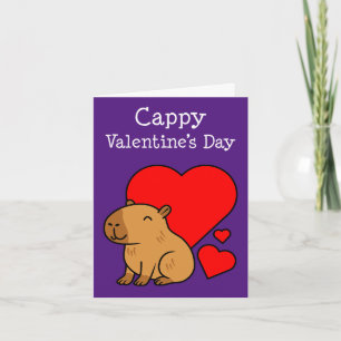 Cartes Pour Fêtes Annuelles Capybara Saint-Valentin Animal Punition Mignon