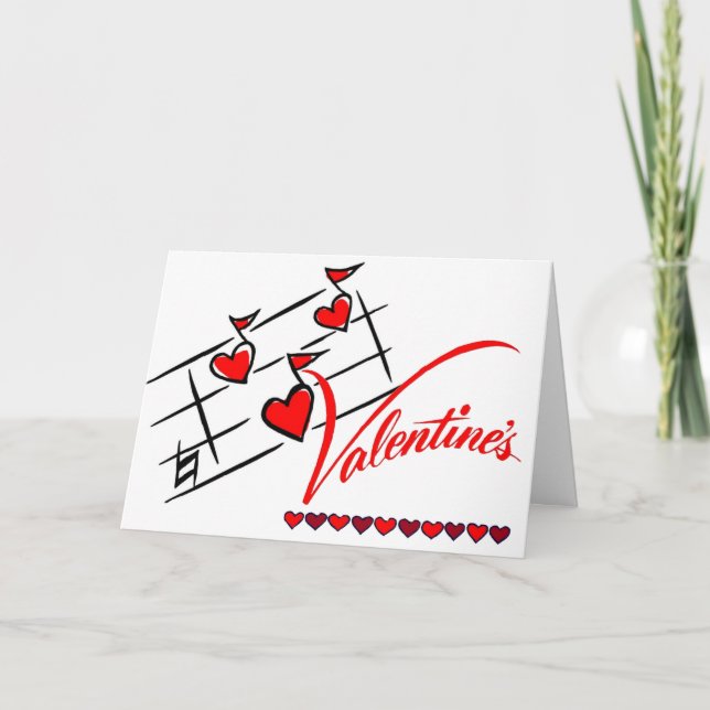 Cartes Pour Fêtes Annuelles Card-Valentines Musique Ajouter ses propres mots (Devant)