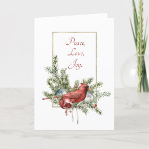 Cartes Pour Fêtes Annuelles Cardinal avec un bouquet de Noël