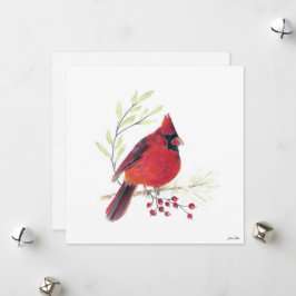 Cartes Pour Fêtes Annuelles Cardinal des Vacances Berries Art