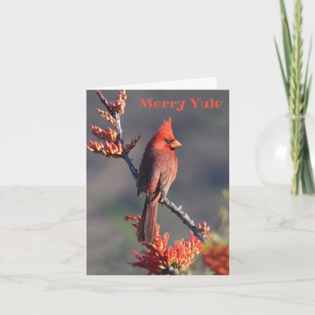Cartes Pour Fêtes Annuelles Cardinal Festif - Joyeux Yule (Devant)