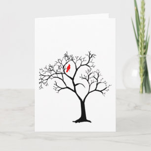 Cartes Pour Fêtes Annuelles Cardinal Red Bird dans Snowy Winter Tree Card