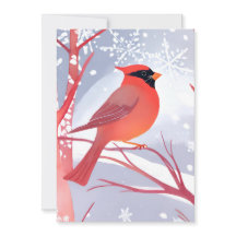 Cardinal rouge | Belle peinture à l'aquarelle