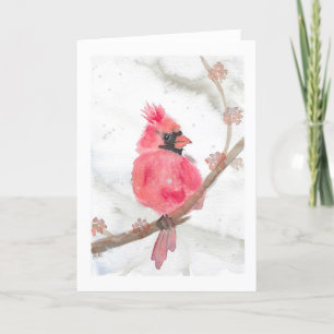 Cartes Pour Fêtes Annuelles Cardinal rouge en neige