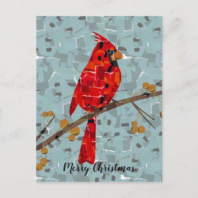 Cartes Pour Fêtes Annuelles Cardinal Rouge, l'oiseau de Noël (Devant)