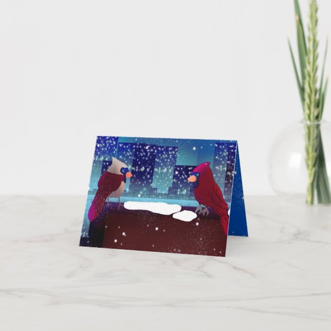 Cartes Pour Fêtes Annuelles Cardinals In The City Christmas Holiday Card (Devant)