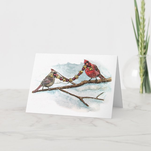 Cartes Pour Fêtes Annuelles Cardinaux de Noël (Devant)