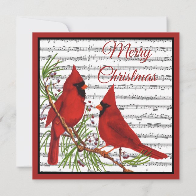 Cartes Pour Fêtes Annuelles Cardinaux de Noël (Devant)