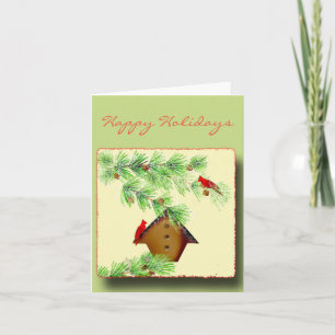 Cartes Pour Fêtes Annuelles Cardinaux d'hiver Gard de voeux