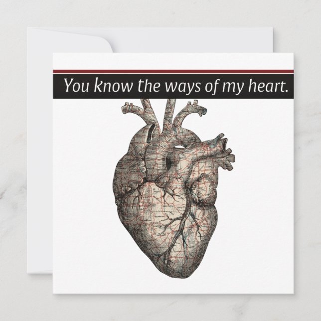 Cartes Pour Fêtes Annuelles Cardiologie Anatomique unique Valentine 5x5 (Devant)