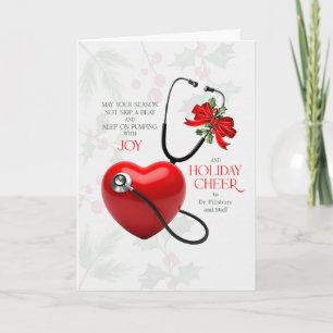 Cartes Pour Fêtes Annuelles Cardiologue Saison Pumpage avec Joie Nom Personnal