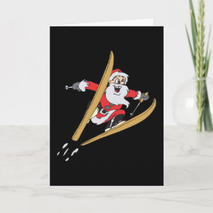 Cartes Pour Fêtes Annuelles Cards de Santa Skiing