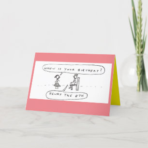 Cartes Pour Fêtes Annuelles Caricature d'anniversaire du roi d'Angleterre