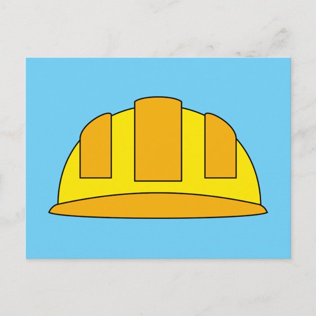 Cartes Pour Fêtes Annuelles Caricature de Casquette dur jaune (Devant)